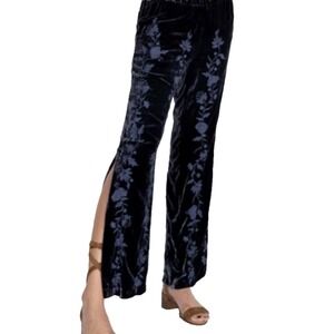 JOHNNY WAS Renee Velvet Black Split Hem Palazzo Pants Women's XL MSRP $320